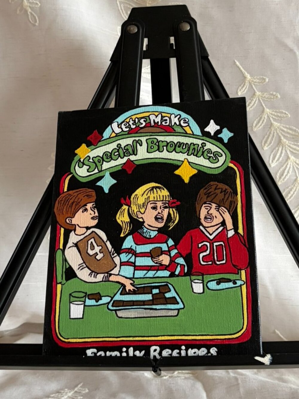 Hand Painted Retro Special Brownies Canvas 7x9